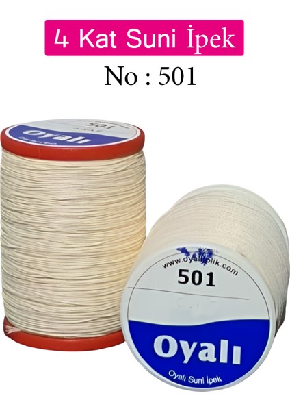 4 Kat Suni Ipek Iplik Iğne Oyası Boncuk Ipi Tığ Oyası NO:501