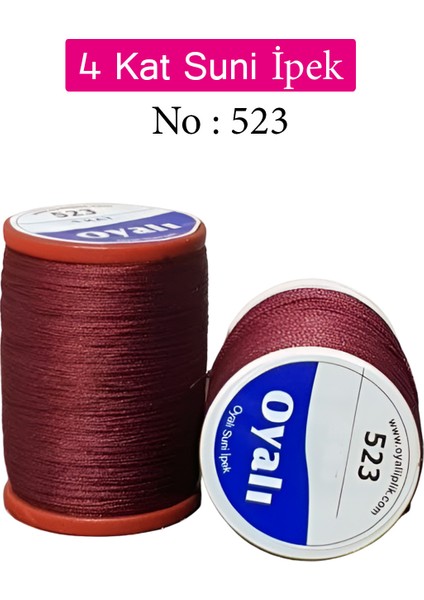 4 Kat Suni Ipek Iplik Iğne Oyası Boncuk Ipi Tığ Oyası NO:523