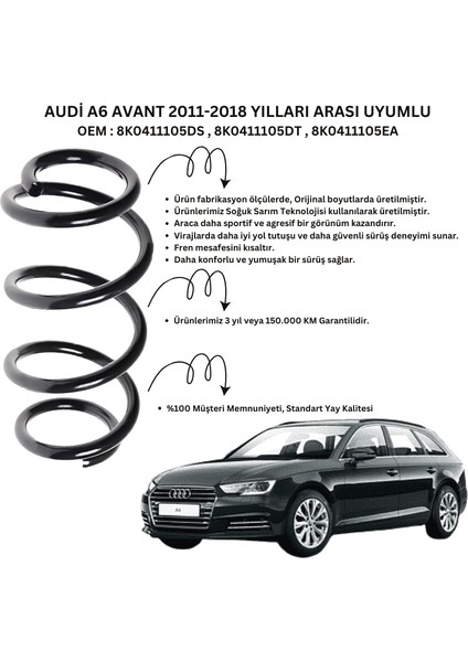 2 Adet Standart Yay ST102003F – Audi A6 Avant (2011-2018) Ön Helezon Yay Takımı
