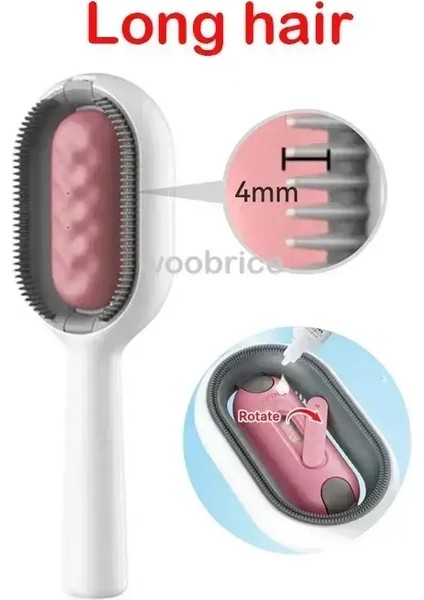 Evcil Ürünleri Kedi Tarakları Kediler Için Pet Kılı Temizleme Fırçası Köpek ve Kedi Tarakları Aksesuarları Köpekler Hayvan Kedi Masajı Tüy Bakımı Yün Fırçası Renk:pembe Uzun (Yurt Dışından)