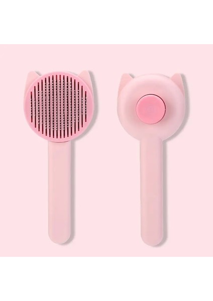 1pcs 2-In-1 Sihirli Evcil Tarak ve Bakım Fırçası Evcil Saçı Temizleme Fırçası Kedi Tüy Dökücü Kendiliğinden Temizlenen Tarak Uzun Tüylü Köpekler ve Kediler Için 1pcs Pembe (Yurt Dışından)