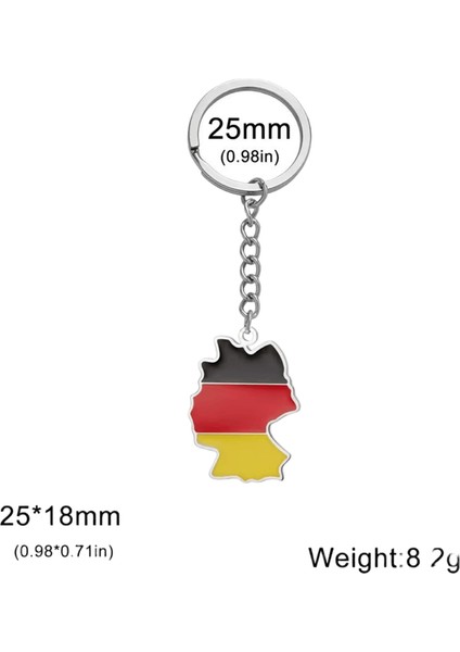 Eueavan Alman Haritası Kolye Anahtarlıklar Kadın Erkek Paslanmaz Çelik Almanya Bayrağı Etnik Araba Anahtarlık Yüzük Yeni Trend Takı Hediyelerrenk:gümüş (Yurt Dışından)