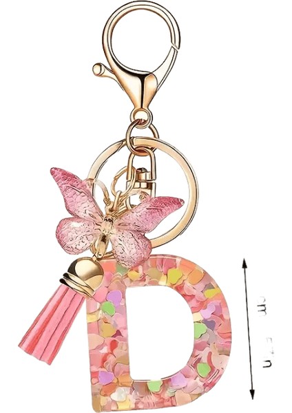 Moda Dıy Az Harfler Anahtarlık Metal Tutucu Sarkık Anahtarlık Kadın Araba Anahtarlık Basit Harf Adı Anahtar Parti Hediye Takı Renk: D / Boyut: 55MM (Yurt Dışından)