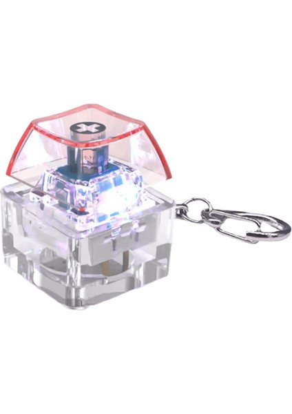 Mekanik Klavye Anahtarlık Mil Test Cihazı LED Işık ile Anahtarlık Rahatlatmak Klavye Fidget Oyuncak Keycap Komik Gadget Renk:b (Yurt Dışından)