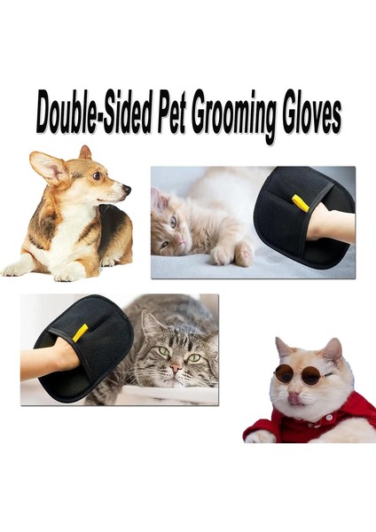 Evcil Saç Temizleme Aracı Yeniden Kullanılabilir Statik Temizleme Eldivenleri, Çift Taraflı Bakım Eldivenleri Evcil Hayvanlar Için, (Yurt Dışından)