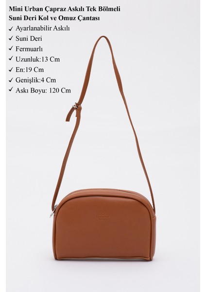 Taba SHK25 Mini Urban Çapraz Askılı Tek Bölmeli Suni Deri Kol ve Omuz Çantası U:19 E:13 G:4 cm