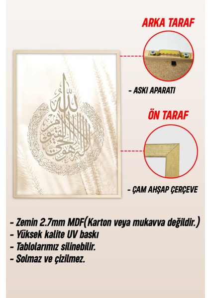 Ahşap Çerçeveli Mdf Tek Tablo Islami 5 Serisi (Kendi Tablo Setinizi Oluşturacağınız Liste) Çerçeveli 1175