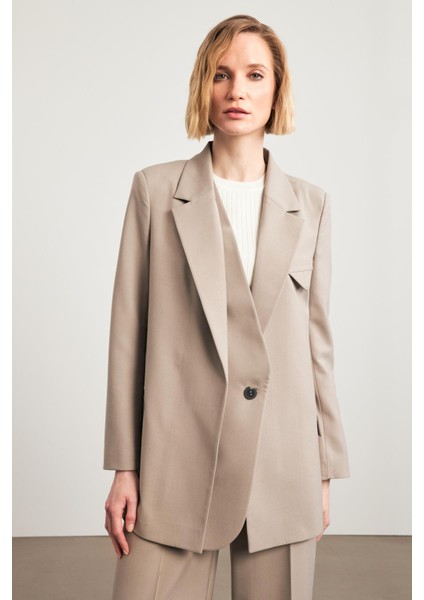 Vizon Kruvaze Düğme Detaylı Uzun Ceket indirimleri