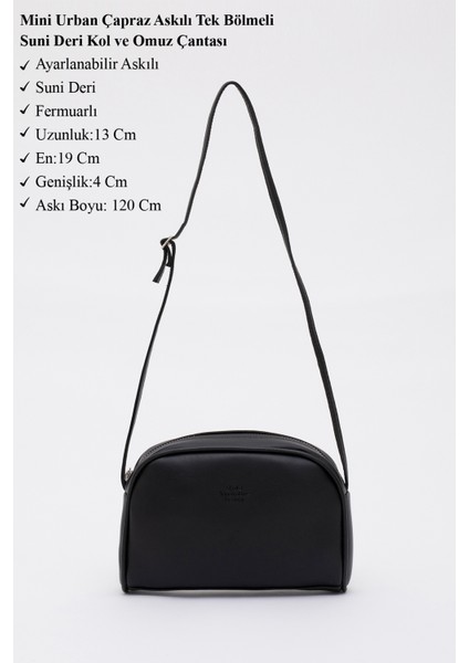 Pudra Shk25 Mini Urban Çapraz Askılı Tek Bölmeli Deri Kol Ve Omuz Çantası U:19 E:13 G:4 Cm