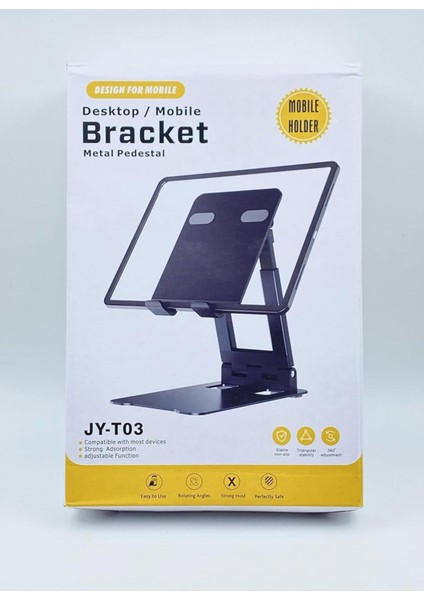 Alüminyum Metal Stand Tutucu, Katlanabilir, Apple iPad, Tablet, E-Okuyucu 4-13 Inç ile Uyumlu, Siyah
