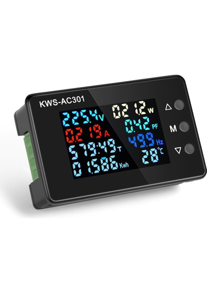 Voltmetre Ampermetre Ac 50-300V Güç Enerji Ölçer 8 In 1 LED Dijital Wattmetre (Yurt Dışından)