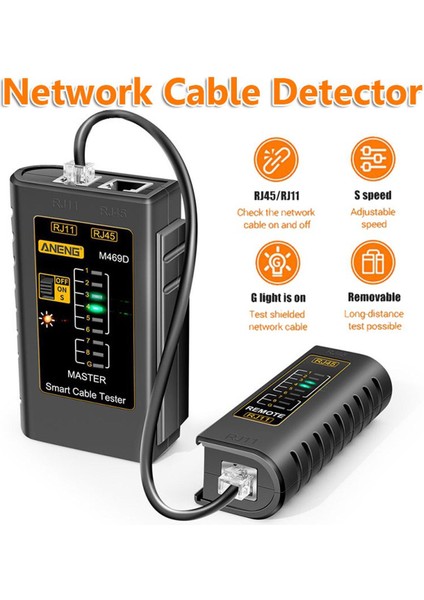 RJ45 RJ11 Ağ Kablosu Test Cihazı Uzun Mesafe Lan Kablo Bağlantı Dedektörü Telefon Hattı Için Ağ Onarım Aracı (Yurt Dışından)