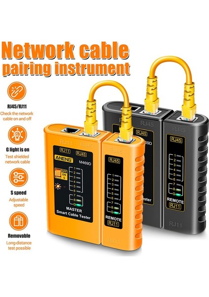 RJ45 RJ11 Ağ Kablosu Test Cihazı Uzun Mesafe Lan Kablo Bağlantı Dedektörü Telefon Hattı Için Ağ Onarım Aracı (Yurt Dışından)