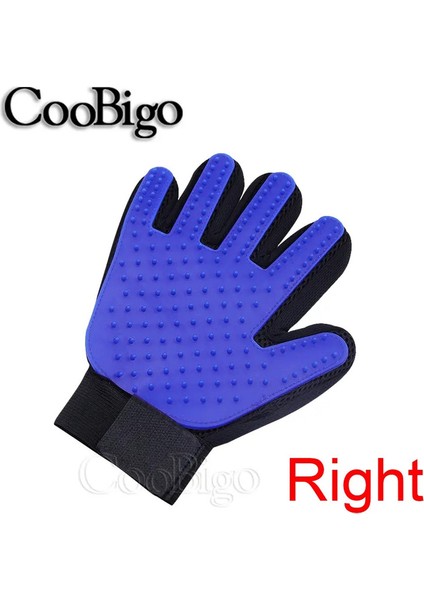 Silicone Pet Dogs Cats Grooming Gloves Mitten Deshedding Cleaning Animal Hair Remover Brush Scratcher Pets Combing Mage Renk:mavi (Yurt Dışından)