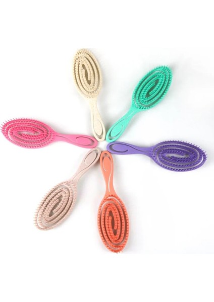 Elastik Masaj Tarak Taşınabilir Içi Boş Saç Tarak Kafa Derisi Masaj Fırçası Çocuklar Şekillendirici Araçları Düz Renk Dairesel Saç Fırçası (Yurt Dışından) modelleri