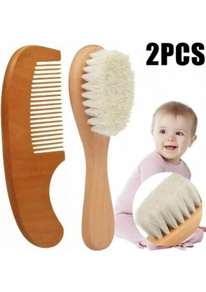 Yenidoğan Bebek Doğal Ahşap Erkek Kız Yumuşak Yün Saç Fırçası Kafası Tarak Bebek Kafa Masajı Taşınabilir Banyo Fırçası Tarak Çocuklar Için (Yurt Dışından)