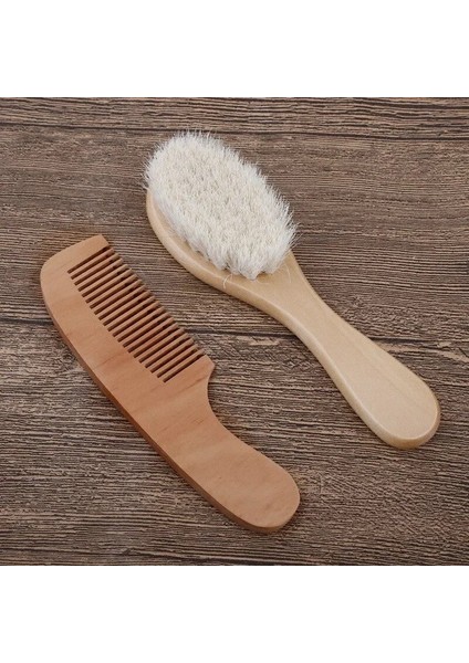 Yenidoğan Bebek Doğal Ahşap Erkek Kız Yumuşak Yün Saç Fırçası Kafası Tarak Bebek Kafa Masajı Taşınabilir Banyo Fırçası Tarak Çocuklar Için (Yurt Dışından)