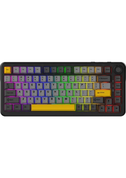 AK820 Max Plus Daydream Switch 3 Modlu Mekanik Oyun Klavyesi-8000 Mah Batarya RGB-Hot Swap (AK820 Max Plus - Siyah Sarı - DayDream)
