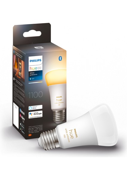 HueWA 8-75W Beyaz Ambiyans Akıllı Ampul E27