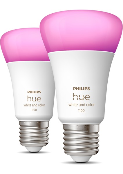 HueWCA 9-75W E27 1100 Lumen Renkli Akıllı Ampul 2'li Ekopaket A60