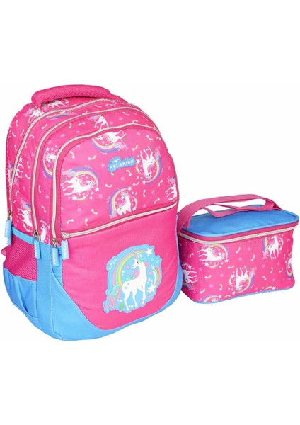 Pembe Unicorn Ilkokul Çantası Beslenme Çantalı 1350-18