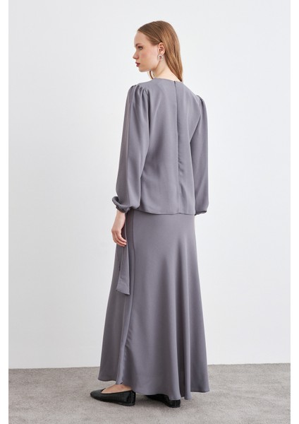 Roza Etek Bluz Takım - Gri indirimleri