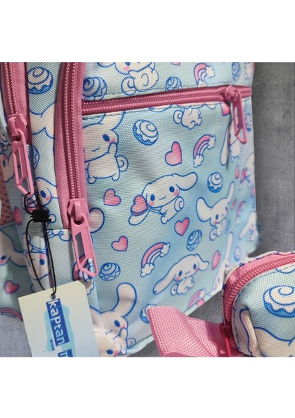 Cinnamoroll Karakter Desenli, Beslenmelik Ve Kalemlikli, Ilk Okul Sırt Çantası (3lü Set)
