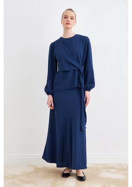 Roza Etek Bluz Takım - Indigo fiyatları