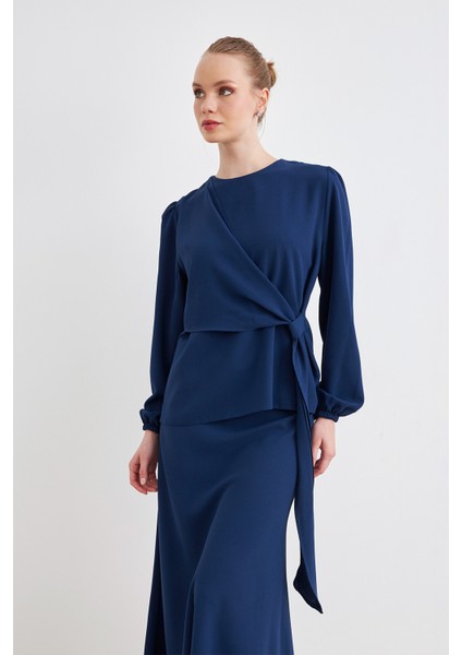 Roza Etek Bluz Takım - Indigo fırsatları