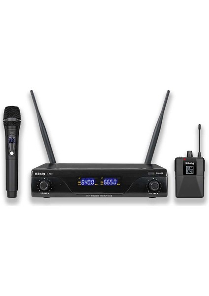 K-700 Uhf 2X50 Kanal 1el+1yaka Kablosuz Mikrofon