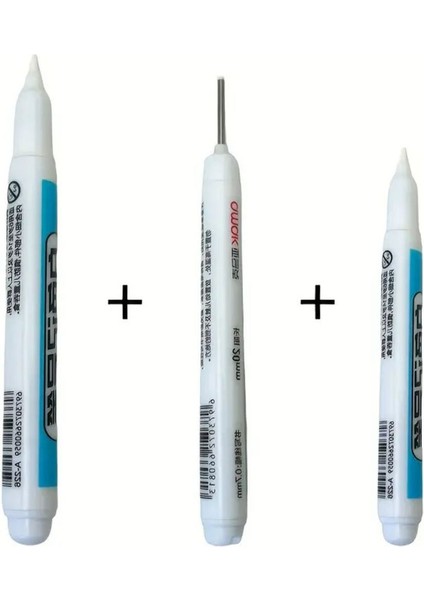 Marker Seti 3'lü Beyaz, Hızlı Kuruyan, Su Geçirmez ve Uzun Ömürlü, Cam, Deri, Ahşap, Metal Yüzeyler