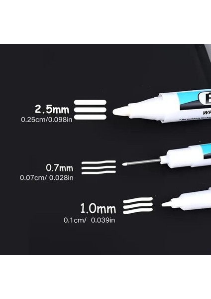 Marker Seti 3'lü Beyaz, Hızlı Kuruyan, Su Geçirmez ve Uzun Ömürlü, Cam, Deri, Ahşap, Metal Yüzeyler fiyatları