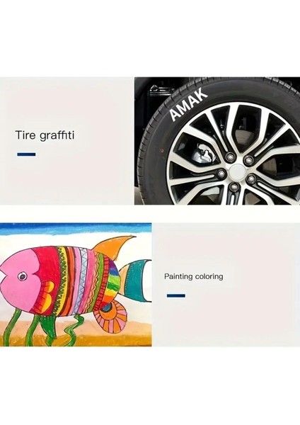 Marker Seti 3'lü Beyaz, Hızlı Kuruyan, Su Geçirmez ve Uzun Ömürlü, Cam, Deri, Ahşap, Metal Yüzeyler modelleri