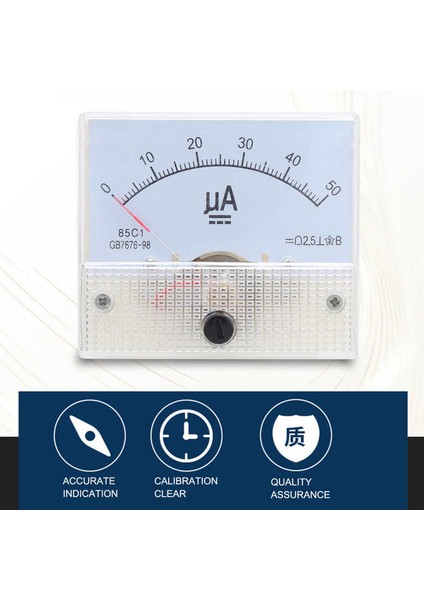 Akım Ölçer Kafası 85C1 DC0-50UA Pointer Dc Ampermetre Amper Hattı Devre Ölçüm Cihazı (Yurt Dışından)