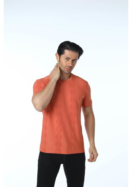 Jakarlı Bisiklet Yaka T-Shirt