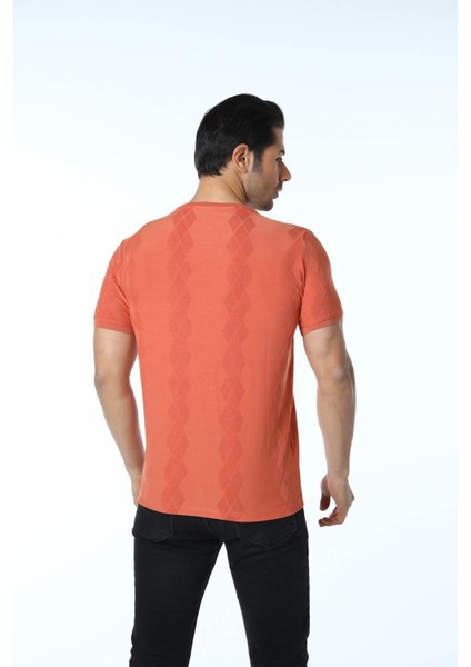 Jakarlı Bisiklet Yaka T-Shirt