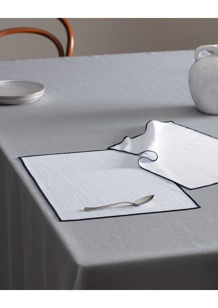 Nostang 2'li Amerikan Servis - Beyaz/lacivert