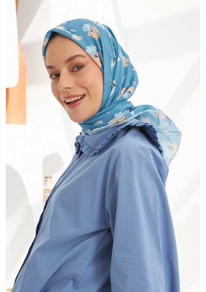 Daisy Indigo Pamuk Viskon Eşarp