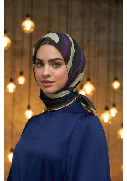 Yaz Işıltısı Koleksiyonu Soft Eşarp Mor Kahve 1183-14 modelleri