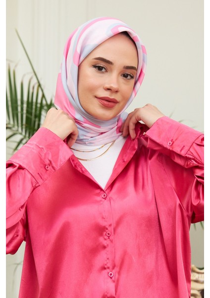 Twist Soft Mavi Pamuk Viskon Eşarp