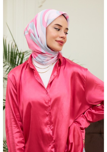 Twist Soft Mavi Pamuk Viskon Eşarp