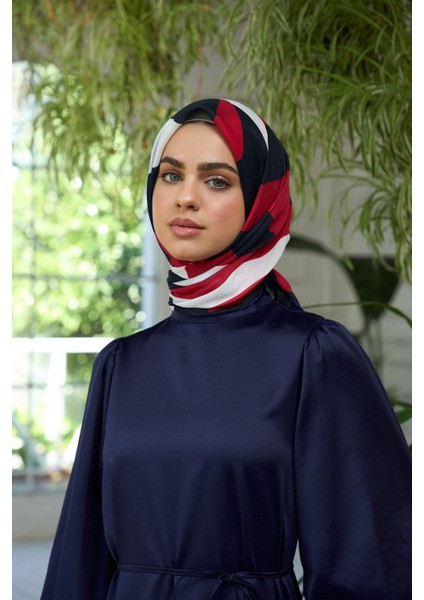 Yaz Işıltısı Koleksiyonu Soft Eşarp Bordo Siyah 1186-11
