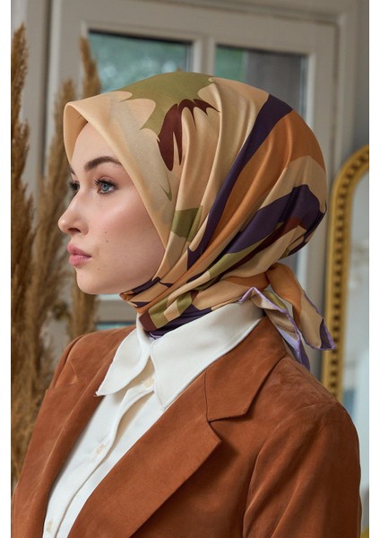 Yaz Işıltısı Koleksiyonu Soft Eşarp Patlıcan Mor Turuncu 1189-15 modelleri