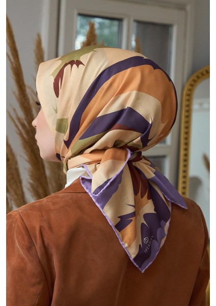 Yaz Işıltısı Koleksiyonu Soft Eşarp Patlıcan Mor Turuncu 1189-15 fırsatları