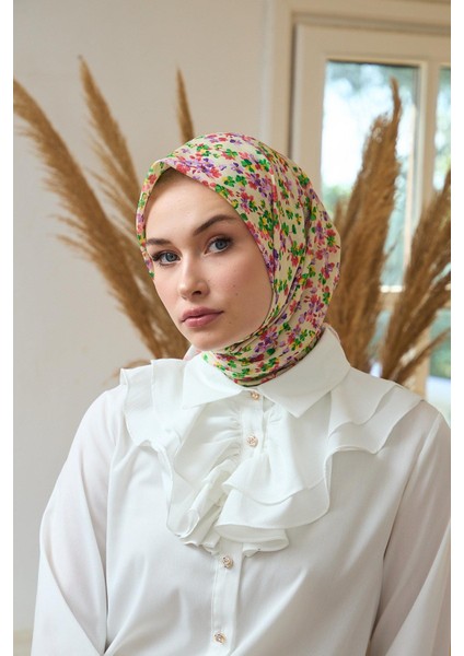 Yaz Işıltısı Koleksiyonu Soft Eşarp Sarı Pembe 1191-10
