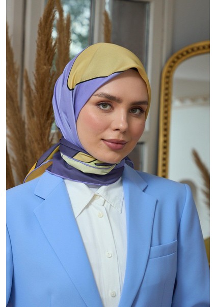 Yaz Işıltısı Koleksiyonu Soft Eşarp Hardal Antrasit 1190-15