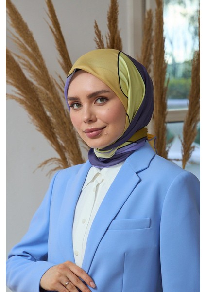 Yaz Işıltısı Koleksiyonu Soft Eşarp Hardal Antrasit 1190-15