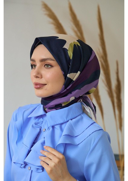 Yaz Işıltısı Koleksiyonu Soft Eşarp Siyah Lavanta 1189-11