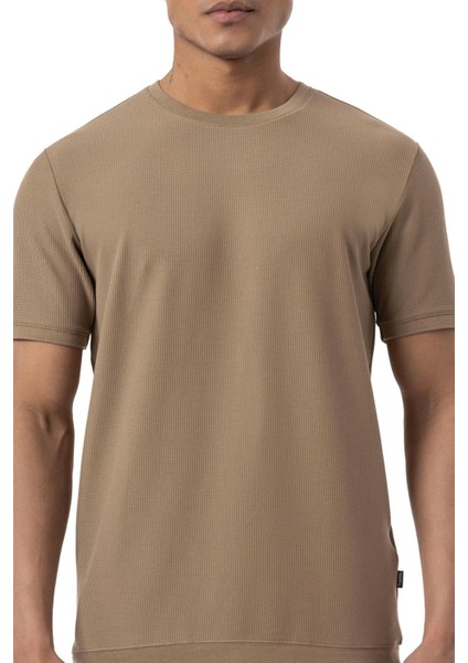 Waffle Bisiklet Yaka T-Shirt