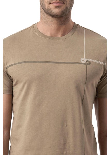 Baskılı Bisiklet Yaka T-Shirt